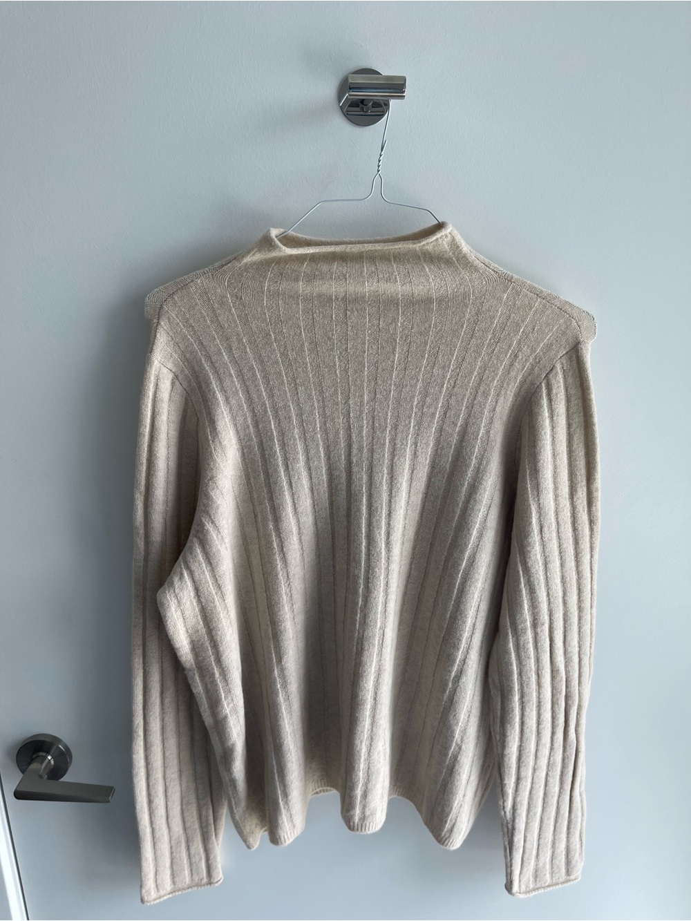 Madewell Ribbed Crewneck Sweater in Light Beige